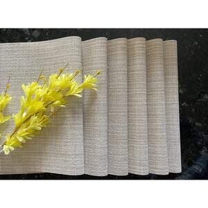 Neutral Basketweave Placemats Set of 6